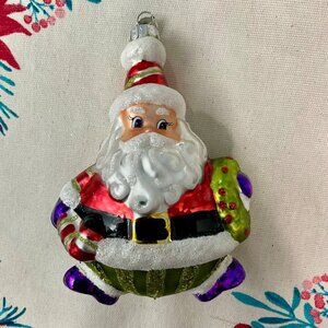 Celebrations by Radko Christmas Ornament Glass 5" Santa Claus 25th Anniversary